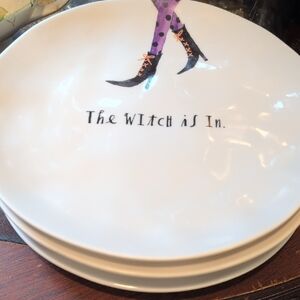 Rae Dunn Decorative Plate Set Halloween set 4